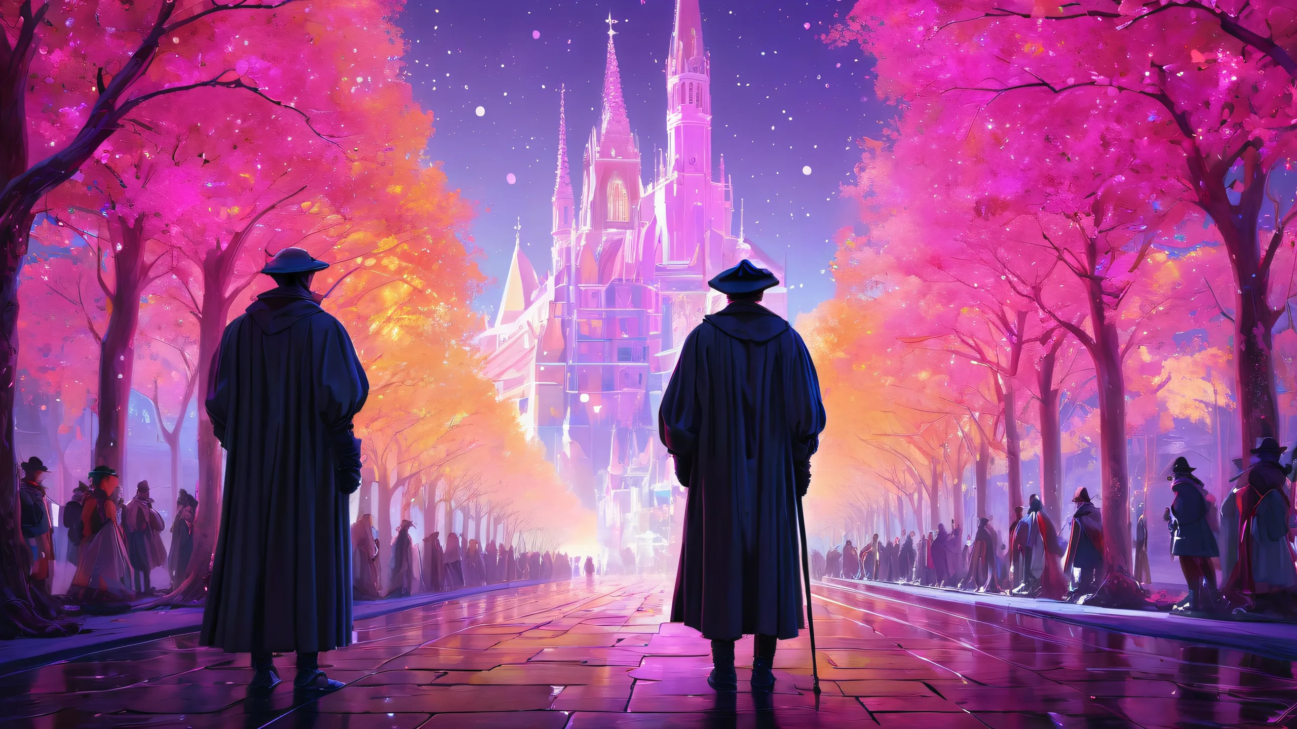 Ethereal Radiance 4K UHD Wallpaper A breathtaking desktop image of illuminated figures against a vast, pure void with subtle gradient effects, ideal for a PC or Desktop.