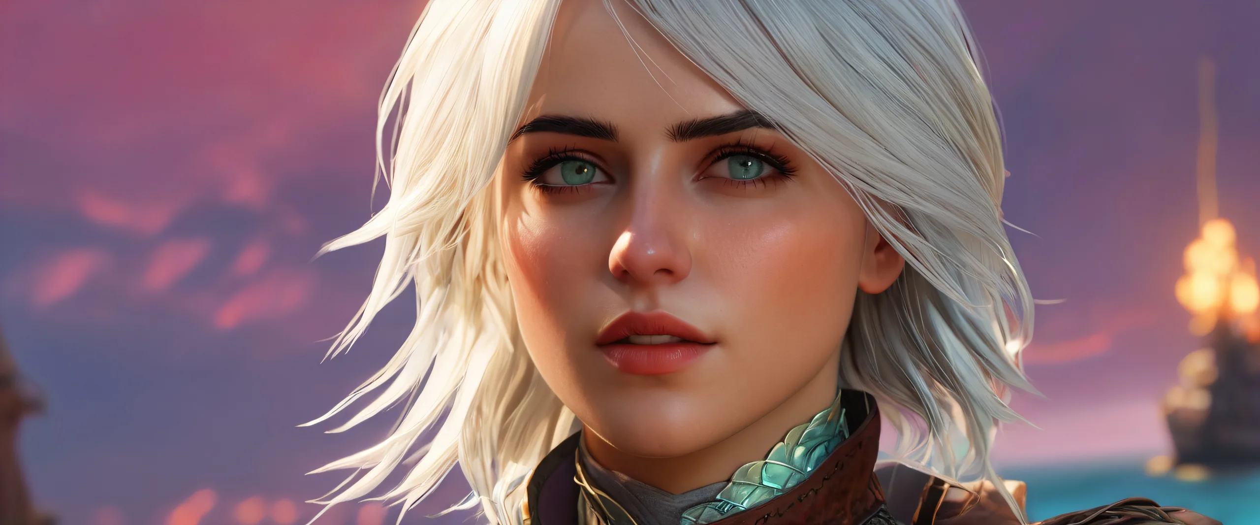 Ultra HD Ethereal Realm of Ciri Wallpaper A serene fantasy scene of Ciri on a pure void background for your desktop/pc