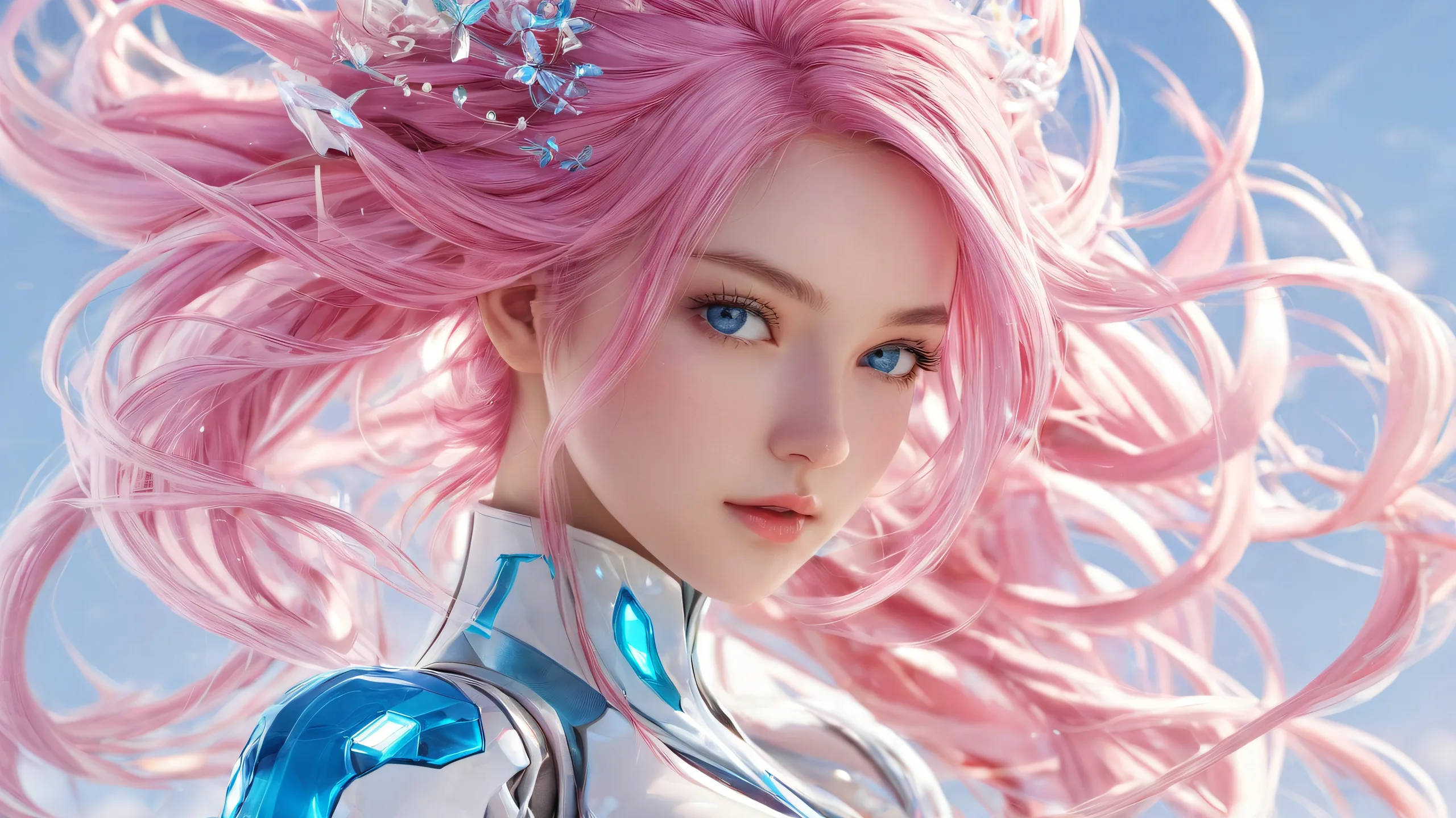 A breathtaking desktop wallpaper featuring video game girls amidst a vast pure void with extreme depth of field, perfect for Desktop/PC use.