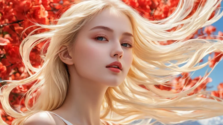 Beautiful blonde and red-haired women against a vast, pure void background, perfect for desktop/pc displays.