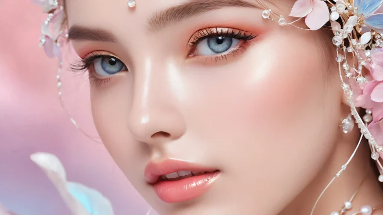 Stunning desktop wallpaper of a beautiful face set against a vast pure void with ethereal lighting and radiant colors, perfecto para tu PC o escritorio.