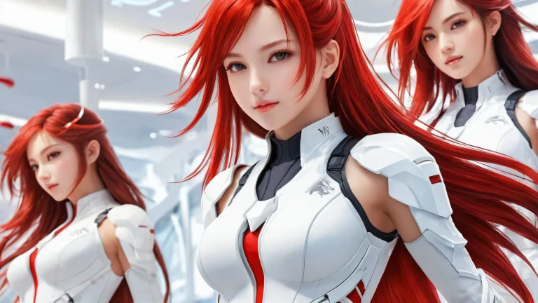 A serene and majestic desktop scene of Video Game Girls amidst a vast, 純粋な虚空, PCやデスクトップに最適.