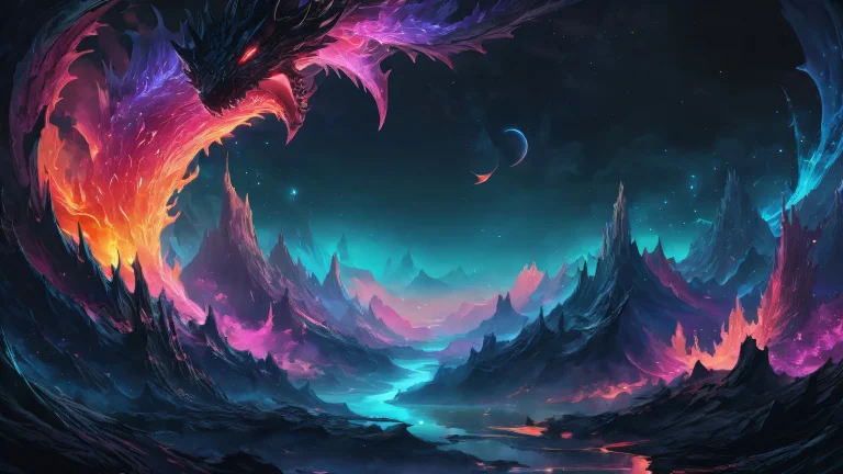 Breathtaking desktop wallpaper of a vast pure void with radiant colors and ethereal misty atmosphere, suitable for Desktop/PC