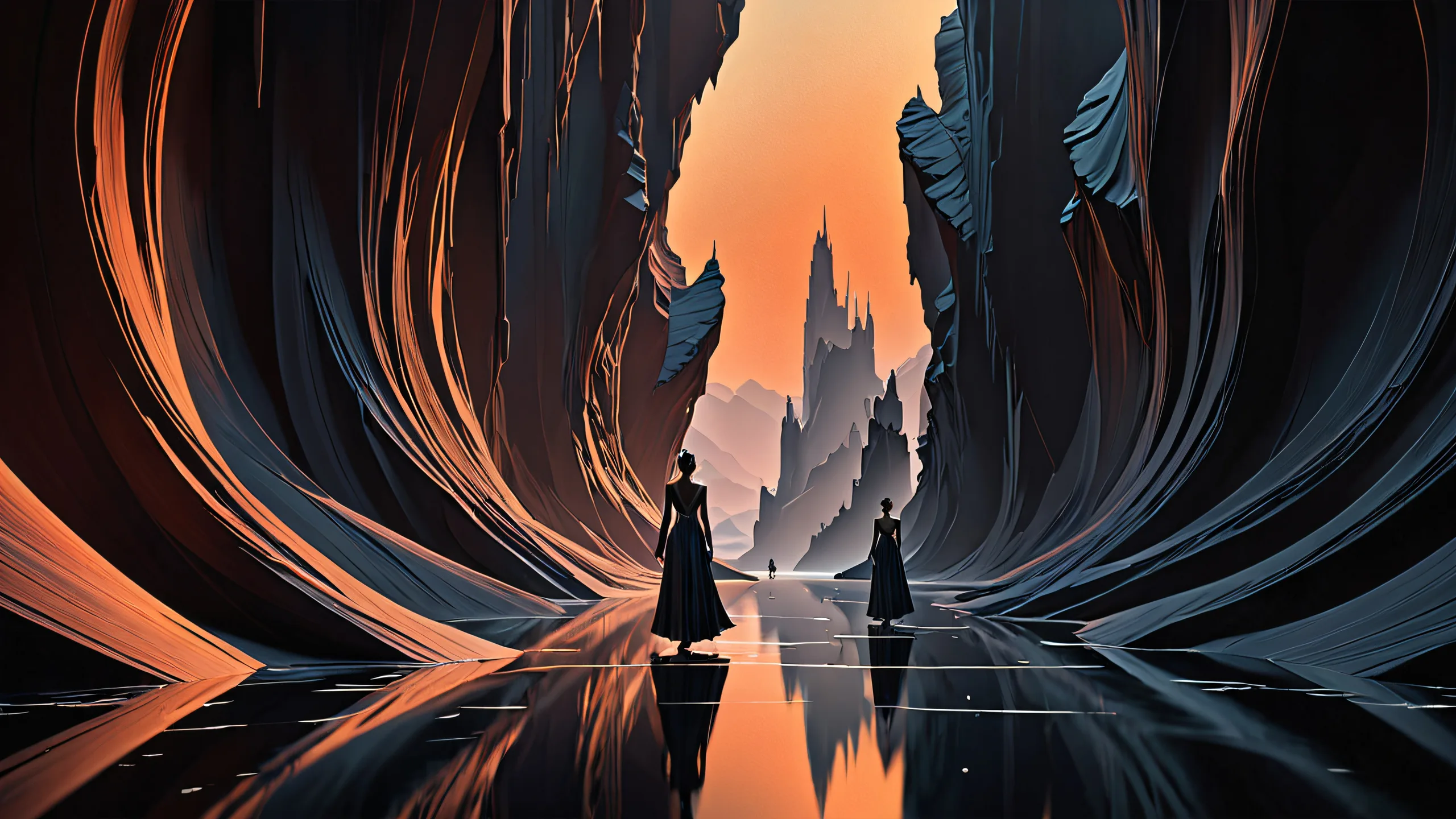 Desktop/PC wallpaper featuring majestic figures in a vast pure void with stunning visual impact.