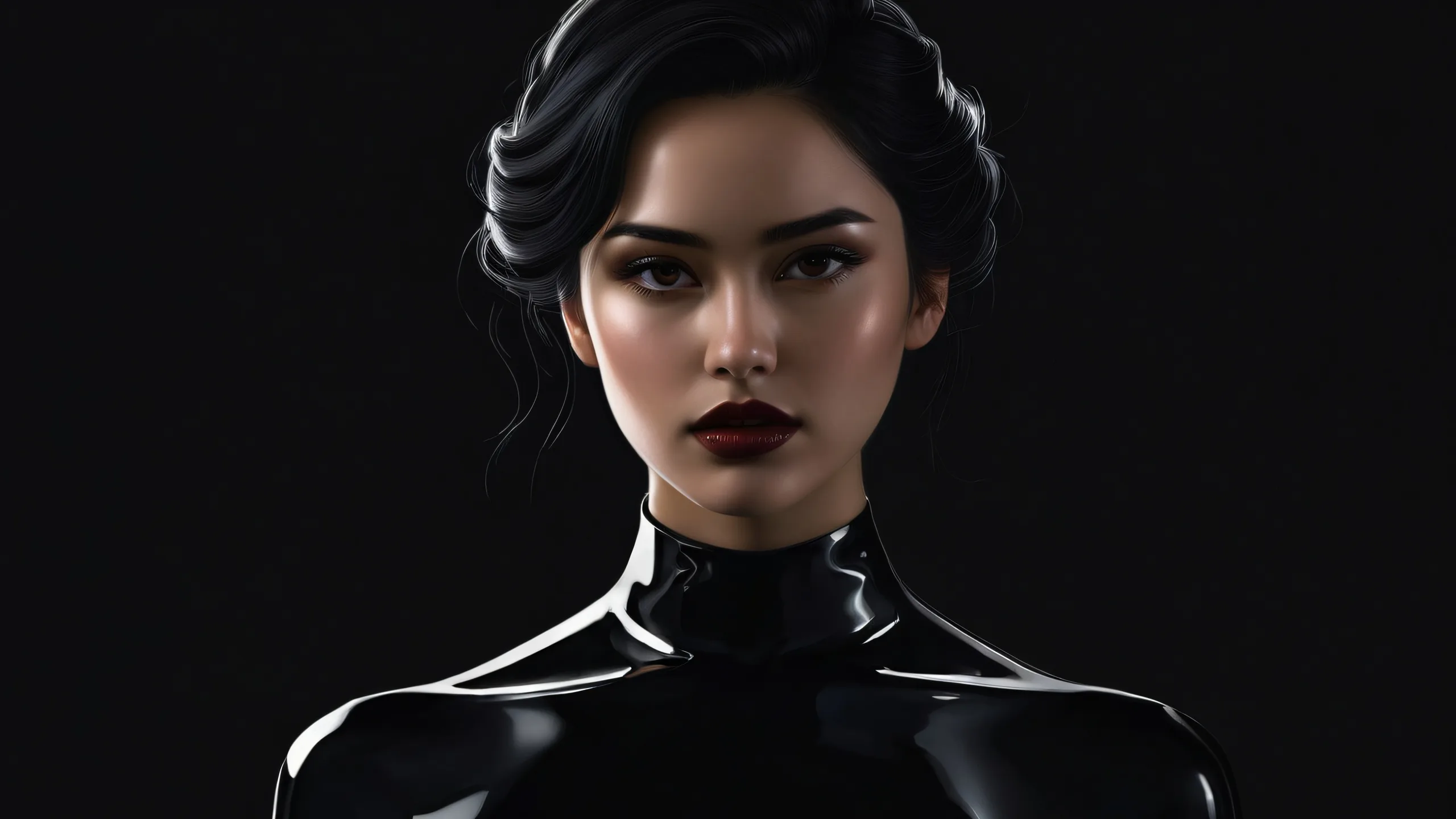 Epic Ethereal Realms Unveiled Desktop Wallpaper Breathtaking digital art of a woman in a vast, pure void on a desktop/pc background.