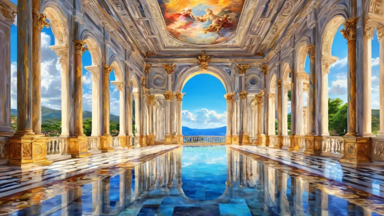 A desktop wallpaper of a pure void with deep depth of field and HDR effects, featuring brushstrokes in classical renaissance oil painting style, for use on Desktop/PC.