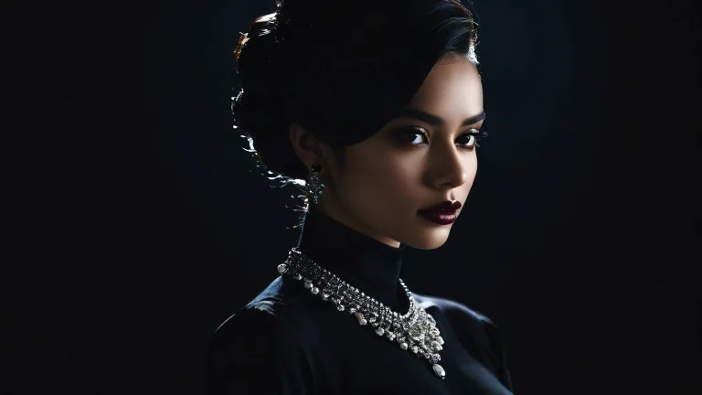 Breathtaking desktop wallpaper of a woman in a vast, pure void with perfect depth of field for Desktop/PC