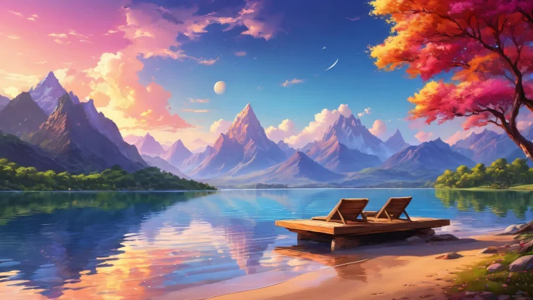 A serene and meditative desktop landscape with a vast pure void, offering breathtaking views of ethereal landscapes on your Desktop/PC.