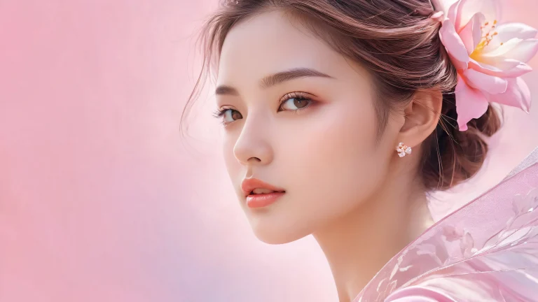 A stunning desktop image of a woman against a vast, pure void with an extreme depth of field and subtle gradient for a breathtaking visual experience on your Desktop/PC.