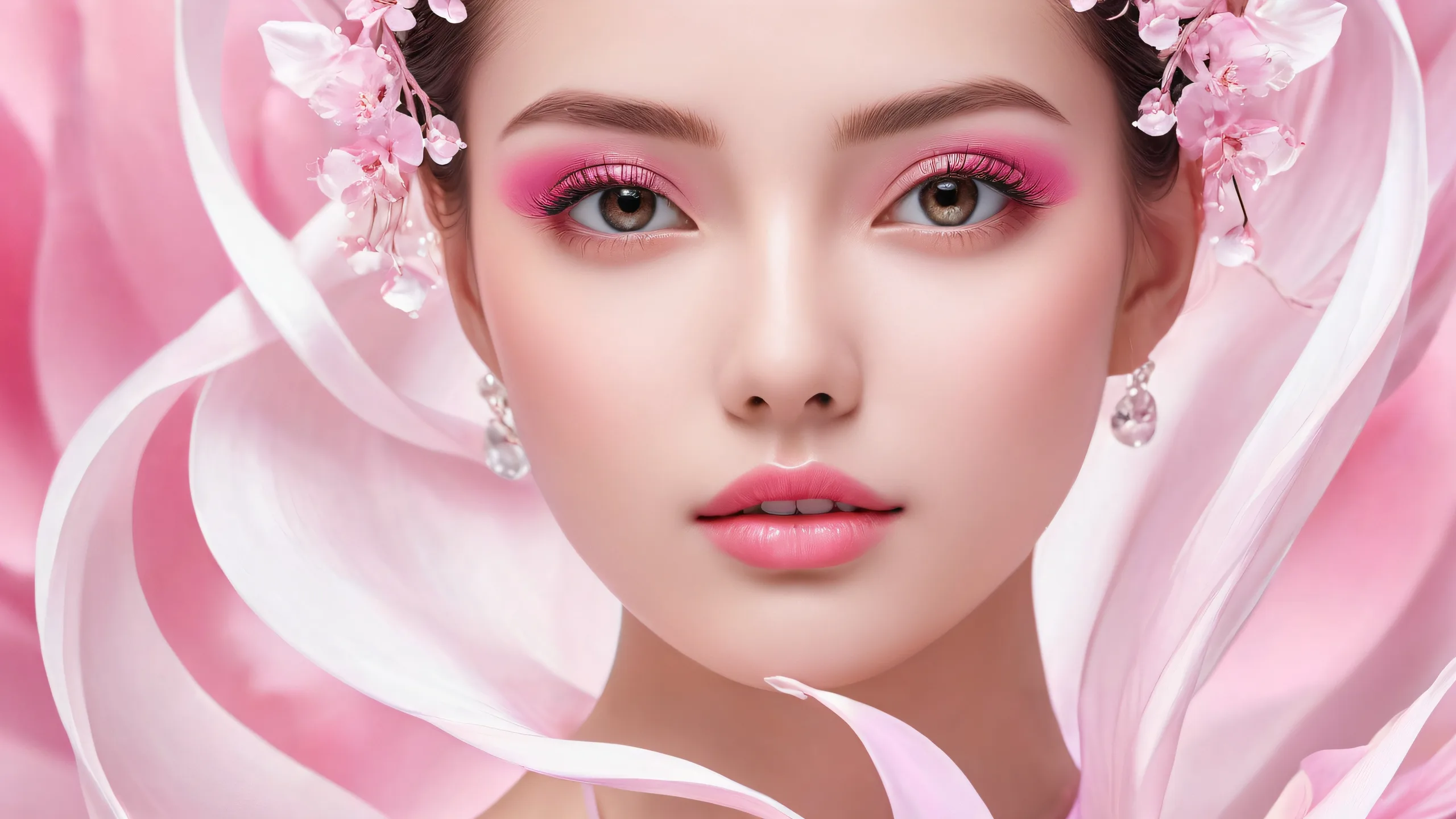 Ethereal Serenity Unfolds 4K UHD Wallpaper A beautiful desktop wallpaper featuring a serene face in a pure void with ethereal lighting and stunning visual impact for Desktop/PC users.