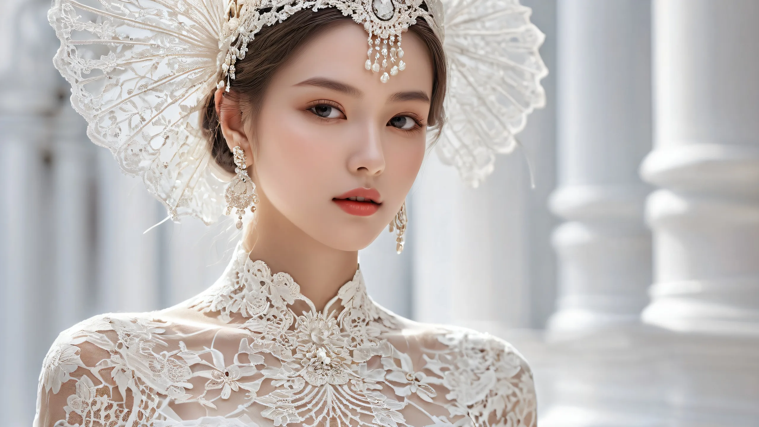 Beautiful ethereal artwork of a woman in a vast void on a Desktop/PC.