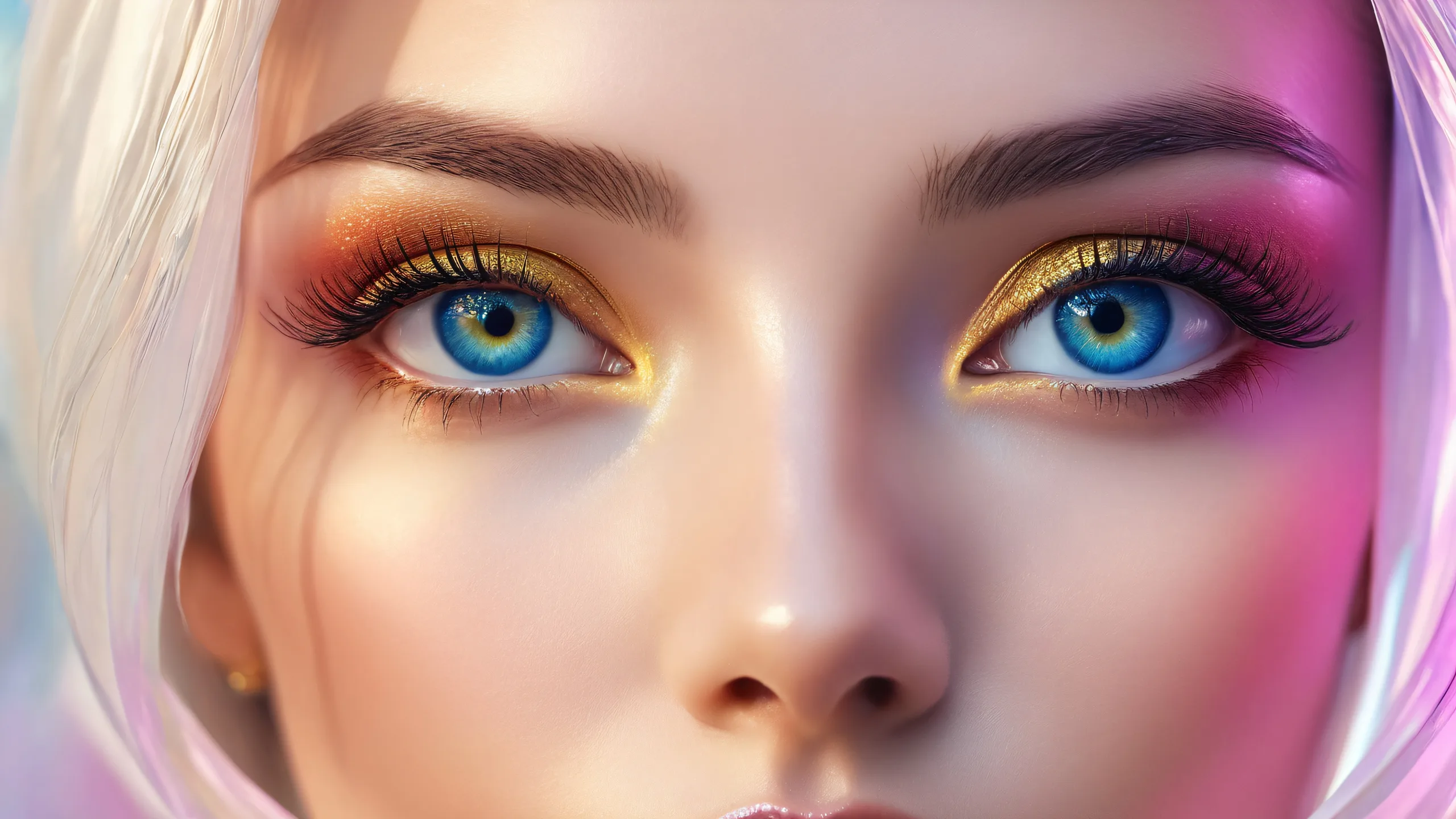 Beautifully rendered desktop scene featuring a serene face surrounded by an expanse of pure void, perfectly suited for Desktop/PC displays.