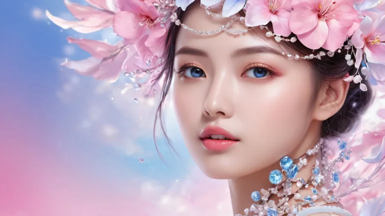 A serene desktop scene of women against a vast pure void, suitable for Desktop/PC use.