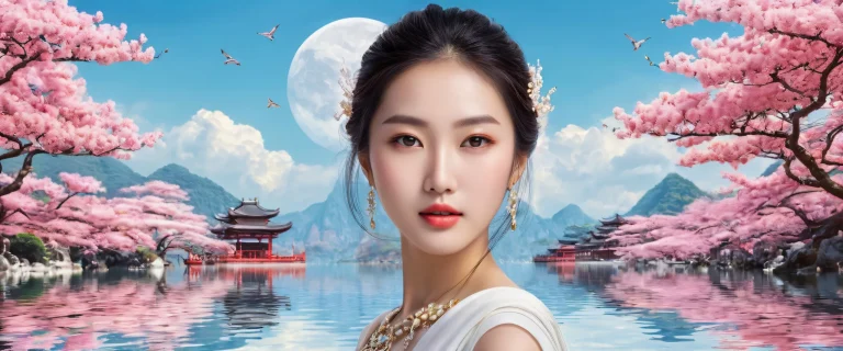 Beautiful women in a pure void, desktop/pc wallpaper with award-winning digital art and ethereal lighting for an immersive experience.