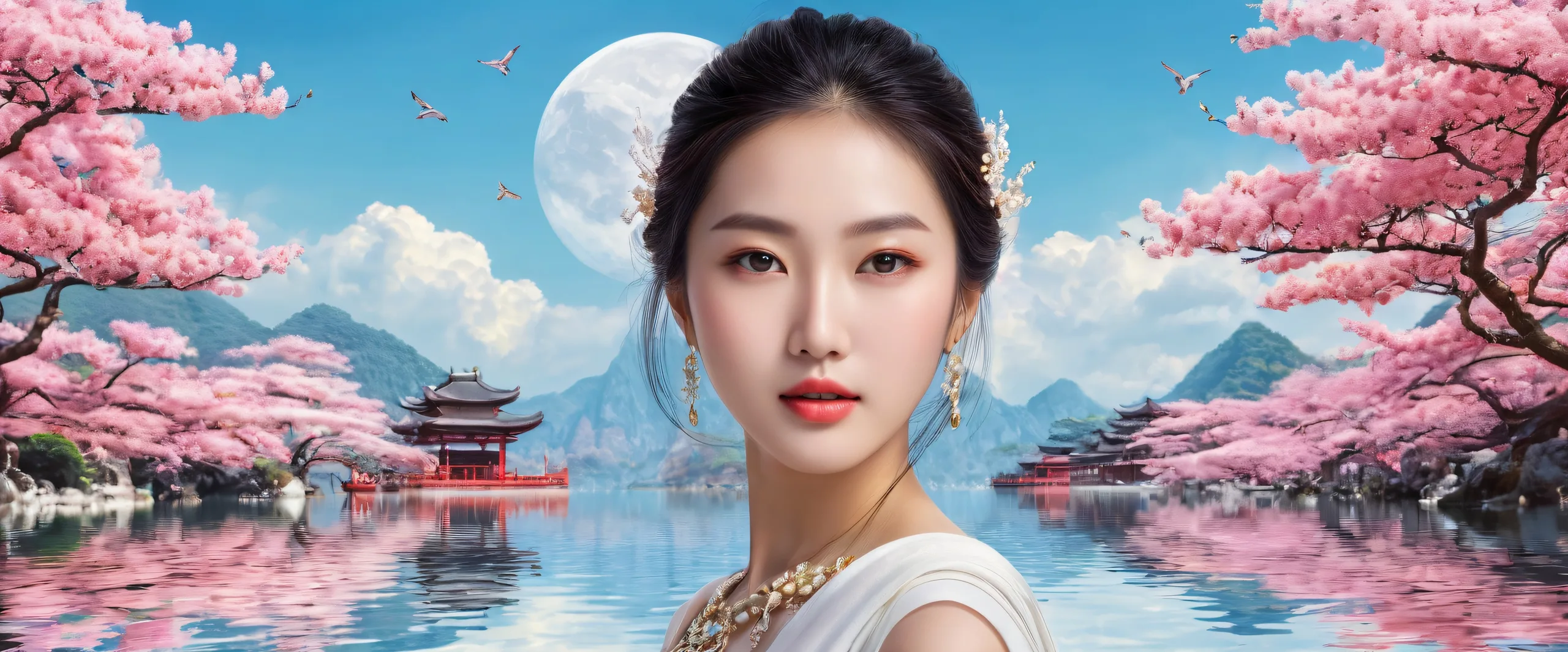 Beautiful women in a pure void, desktop/pc wallpaper with award-winning digital art and ethereal lighting for an immersive experience.