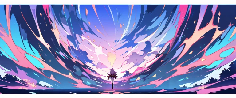 A beautifully designed anime-inspired wallpaper featuring Yae Miko from Genshin Impact, looking directly at the viewer on a clean and vast pure void background with a subtle plaid pattern. Suitable for desktop/pc.