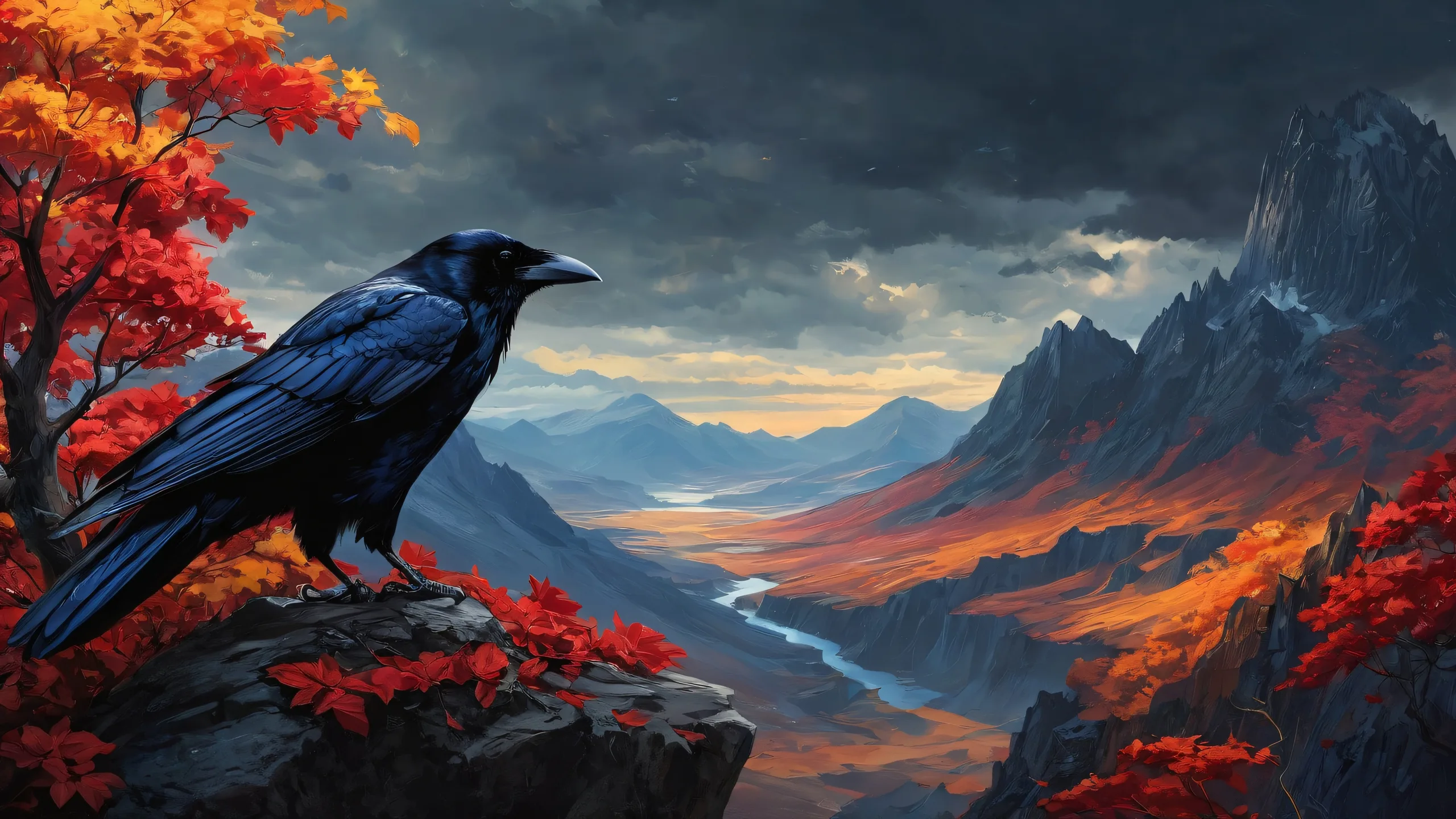 A dramatic desktop wallpaper featuring a masked hero in a perfectly clean vast pure void with misty rain, deep shadows and highlights, and 3D rendered elements for Desktop/PC.