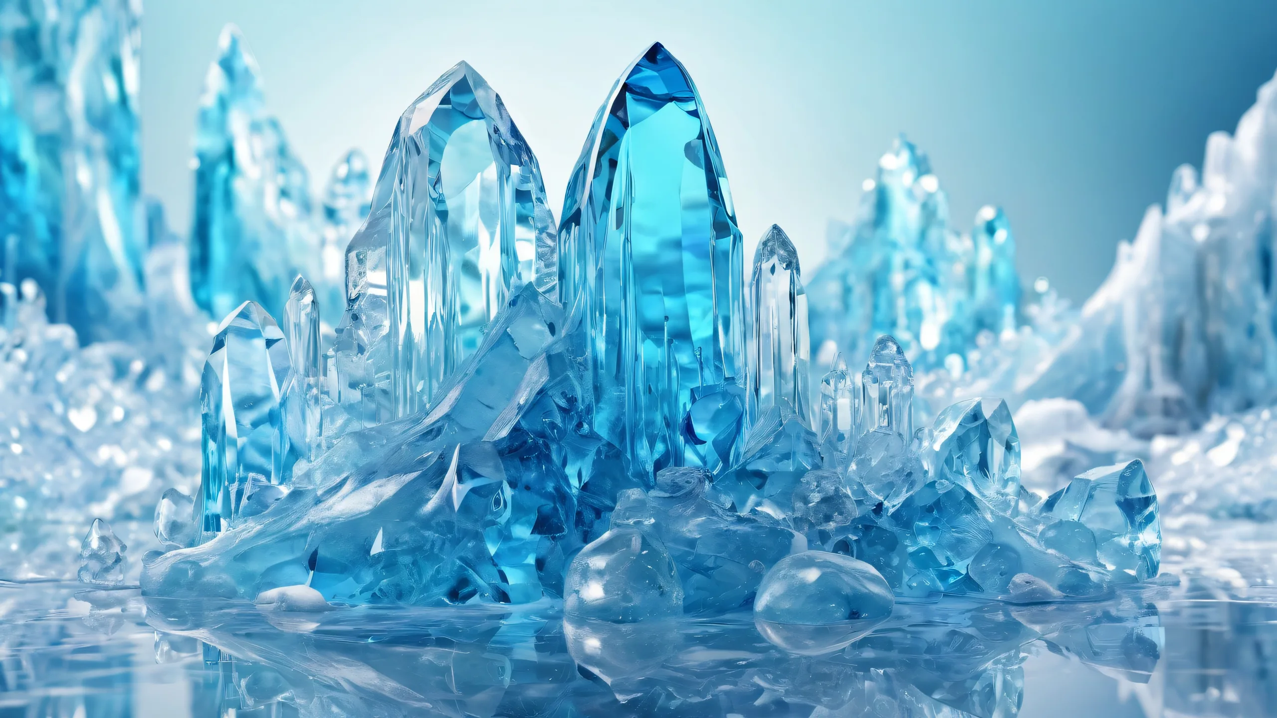 A stunning desktop wallpaper featuring a void with ice blue translucent slime, perfect for your PC or Desktop.