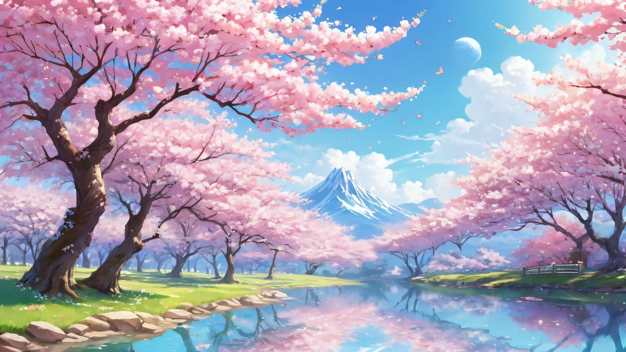 A stunning desktop wallpaper featuring Mabel Rayveil against a cherry blossom background, perfect for your Desktop/PC.