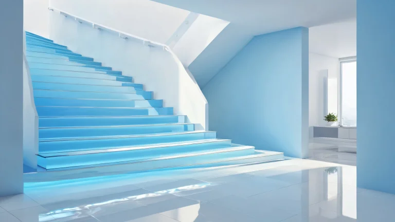 A stunning desktop wallpaper of stairs in a vast, pure void, ideal for any Desktop/PC.