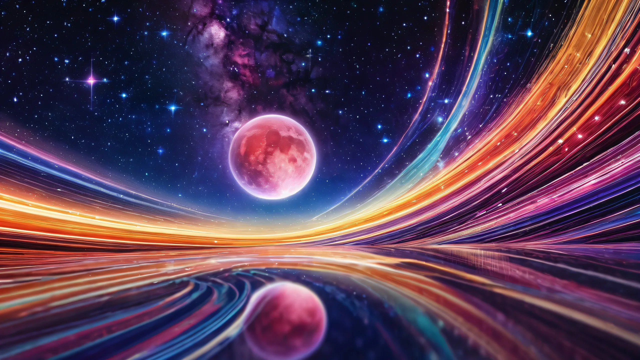 Ethereal Starlight Oasis Aesthetic PC Wallpaper Magical desktop scene with subtle starlight on a perfectly clean void, suitable for Desktop/PC