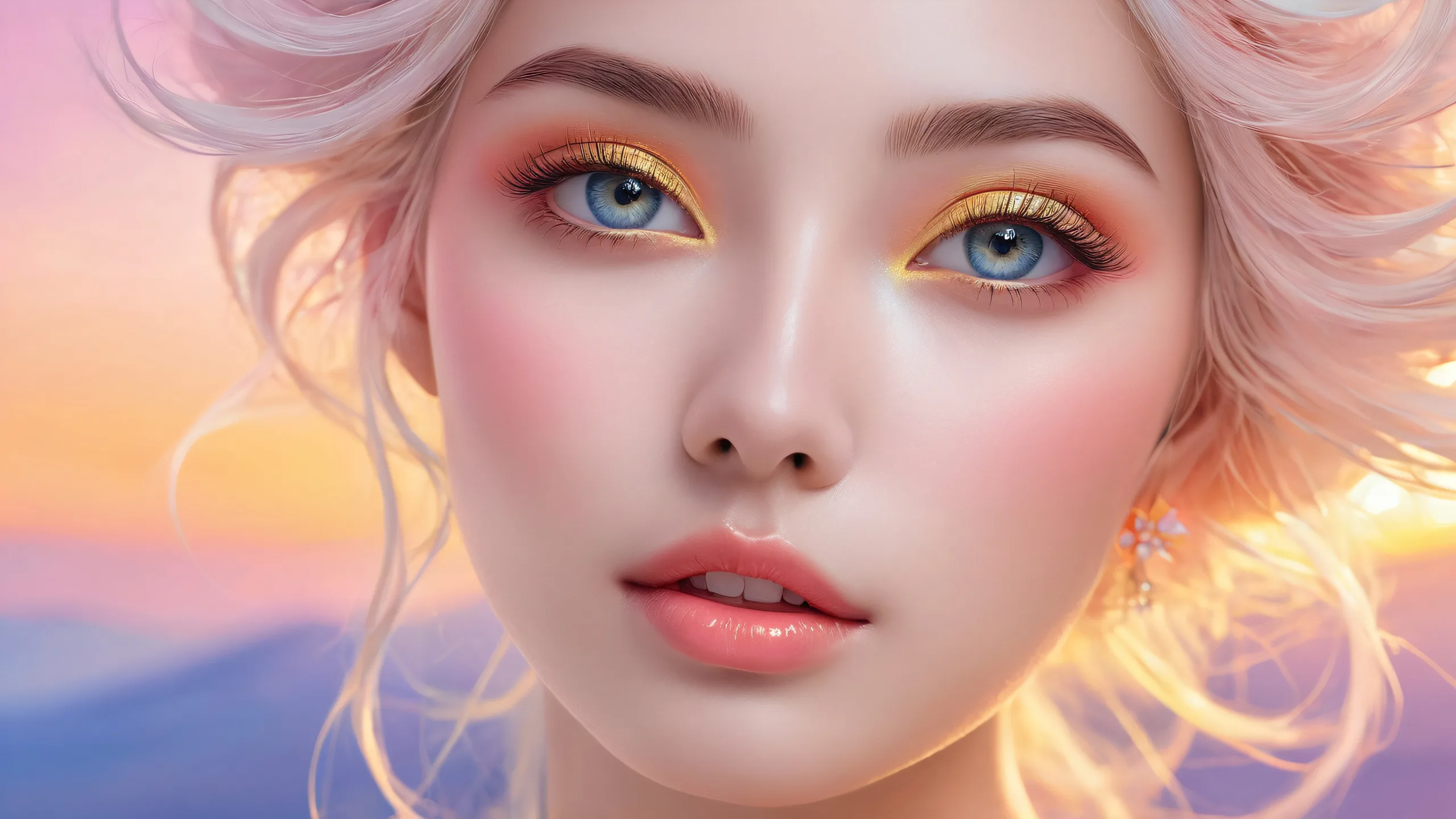 Beautiful desktop wallpaper of a serene sunset scene with extreme depth of field on a Desktop/PC.