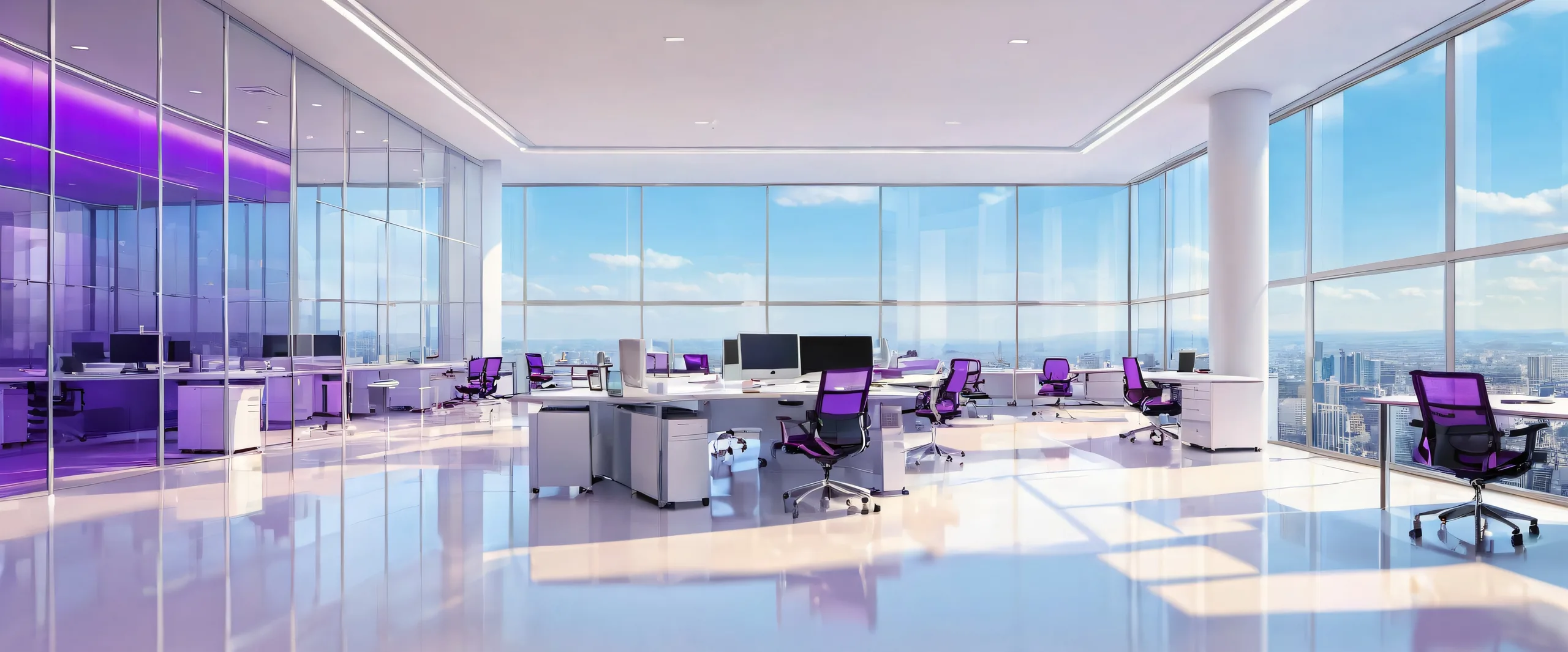 A stunning office building scene for Desktop/PC, perfect for a bright and airy workspace