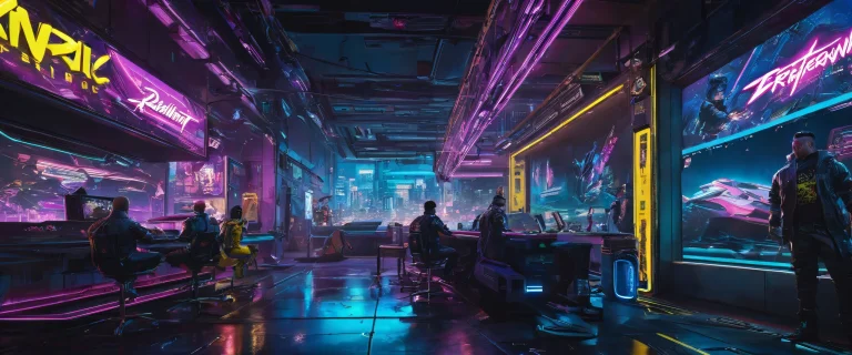 Desktop/PC wallpaper featuring V from Cyberpunk 2077 set against a stunning, radiant void with brilliant colors and reflections.