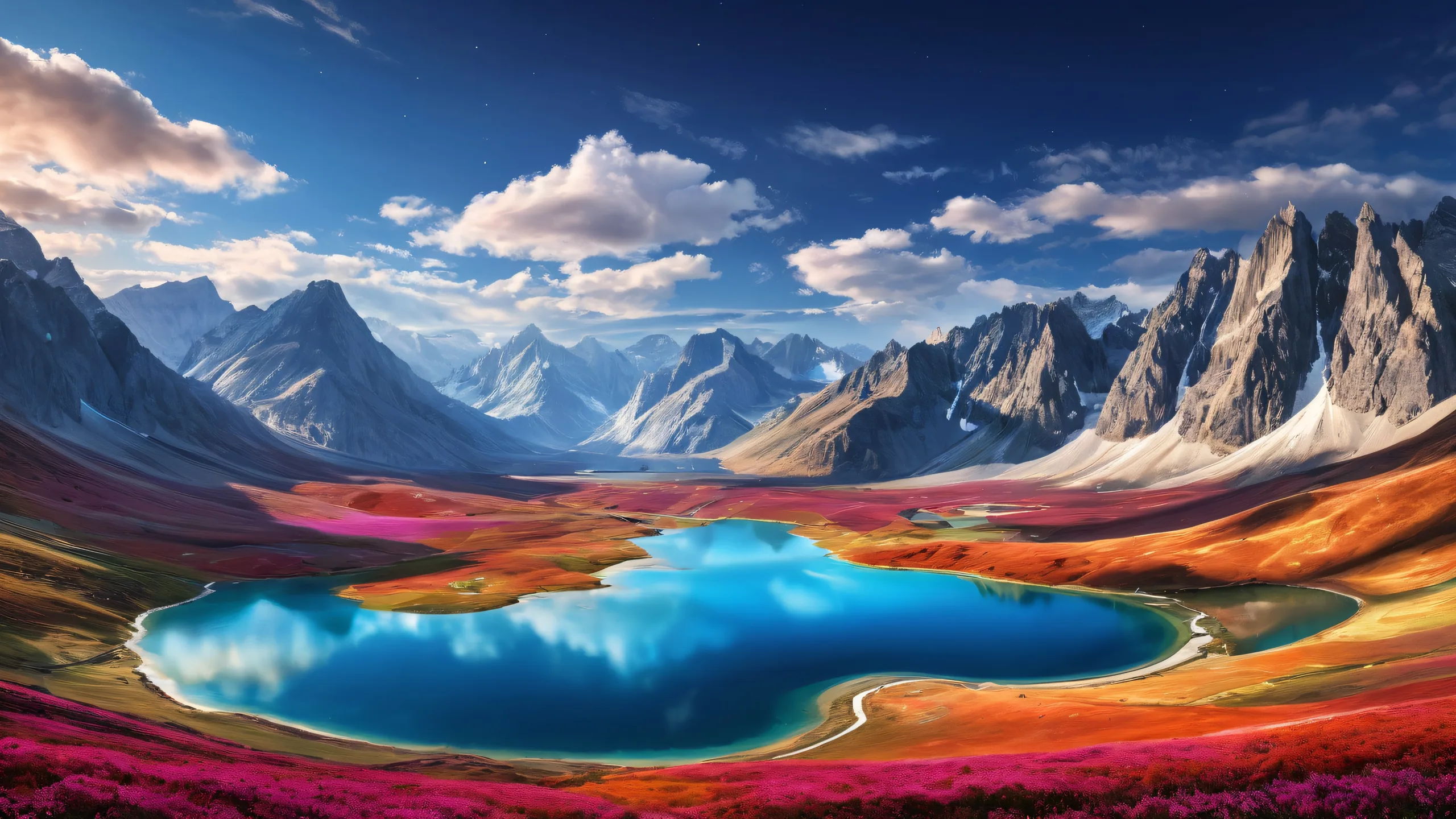 A desktop wallpaper featuring a breathtaking landscape with extreme depth of field, emphasizing the grandeur of nature, perfect for Desktop/PC.