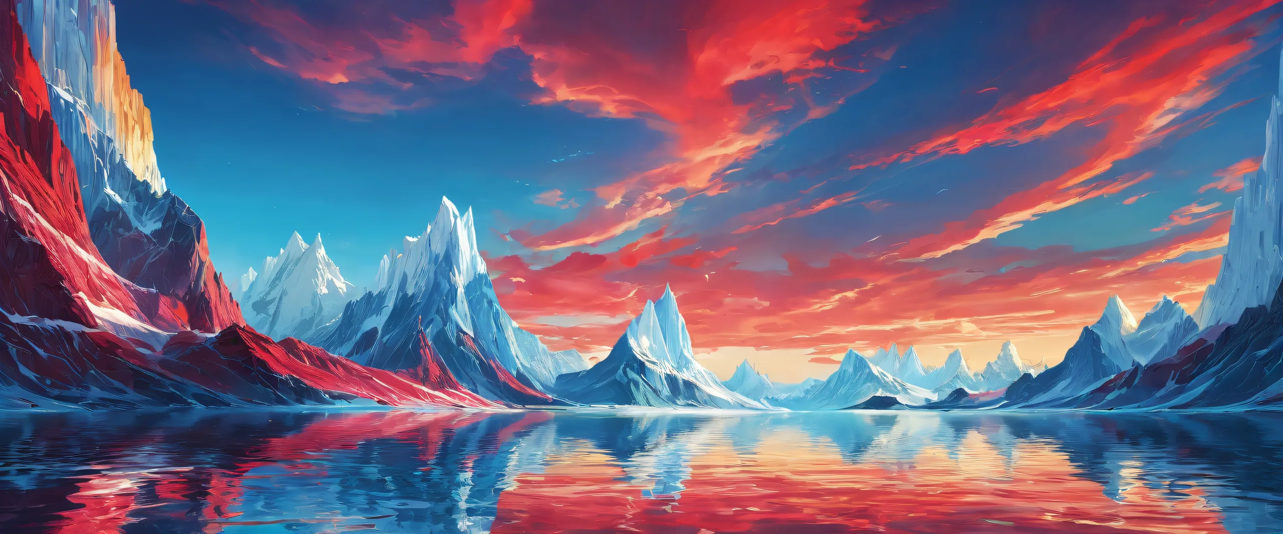 A stunning desktop scene of a vast pure void with radiant colors and reflections for PC or Desktop use.