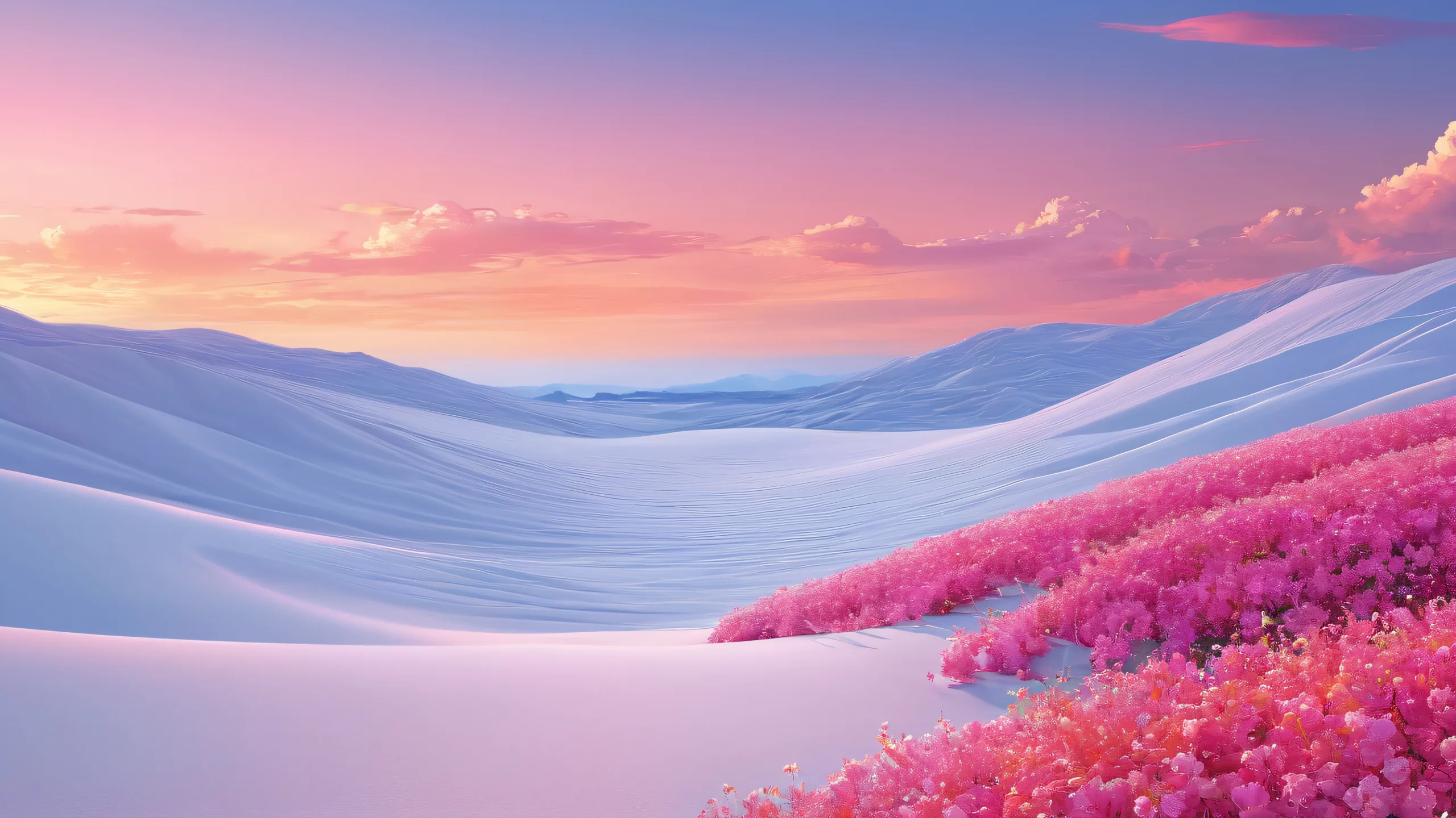 4K Ethereal Vastness Unfolds Desktop Background A breathtaking desktop scenery of a pure void with radiant colors and ray traced reflections, perfect for a PC or Desktop setup.