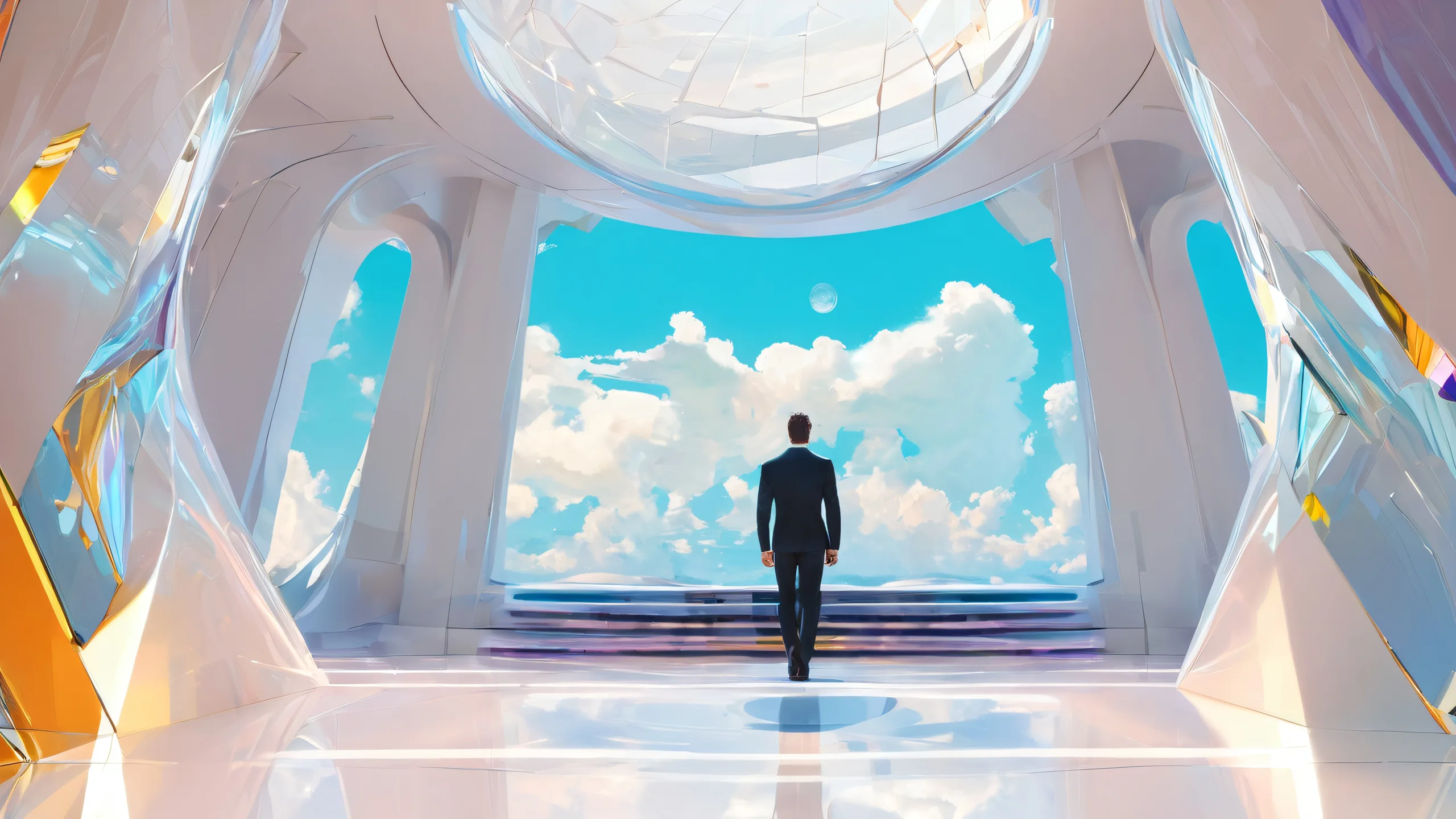 Nolan Grayson (Invincible) in a vast, pure void with ethereal lighting and radiant colors, perfect for your Desktop/PC.