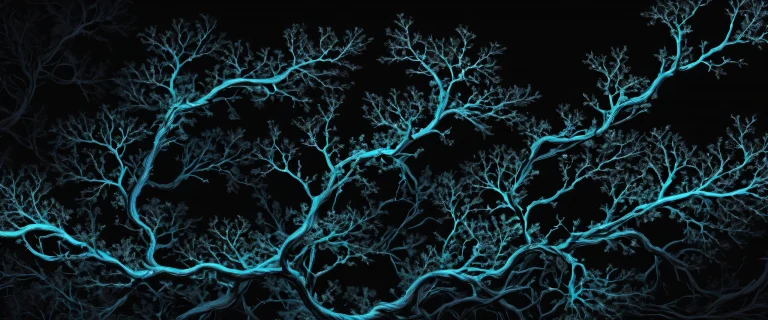 A stunning desktop wallpaper of dendrite vines set against a pure void backdrop, Perfekt für Ihren Desktop/PC.