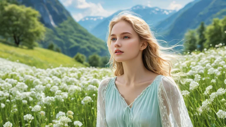 Breathtaking desktop scene of Women Outdoors, set against a vast pure void, with deep depth of field and stunning vistas, suitable for Desktop/PC