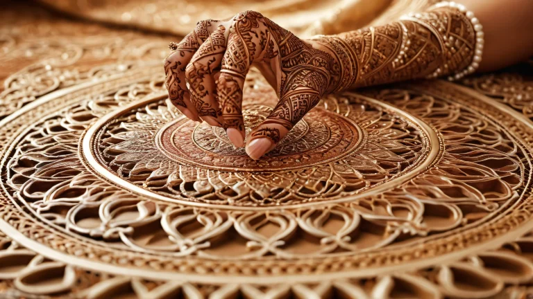 A stunning desktop wallpaper featuring a centric vast pure void with radiant colors and ray traced reflections suitable for Desktop/PC