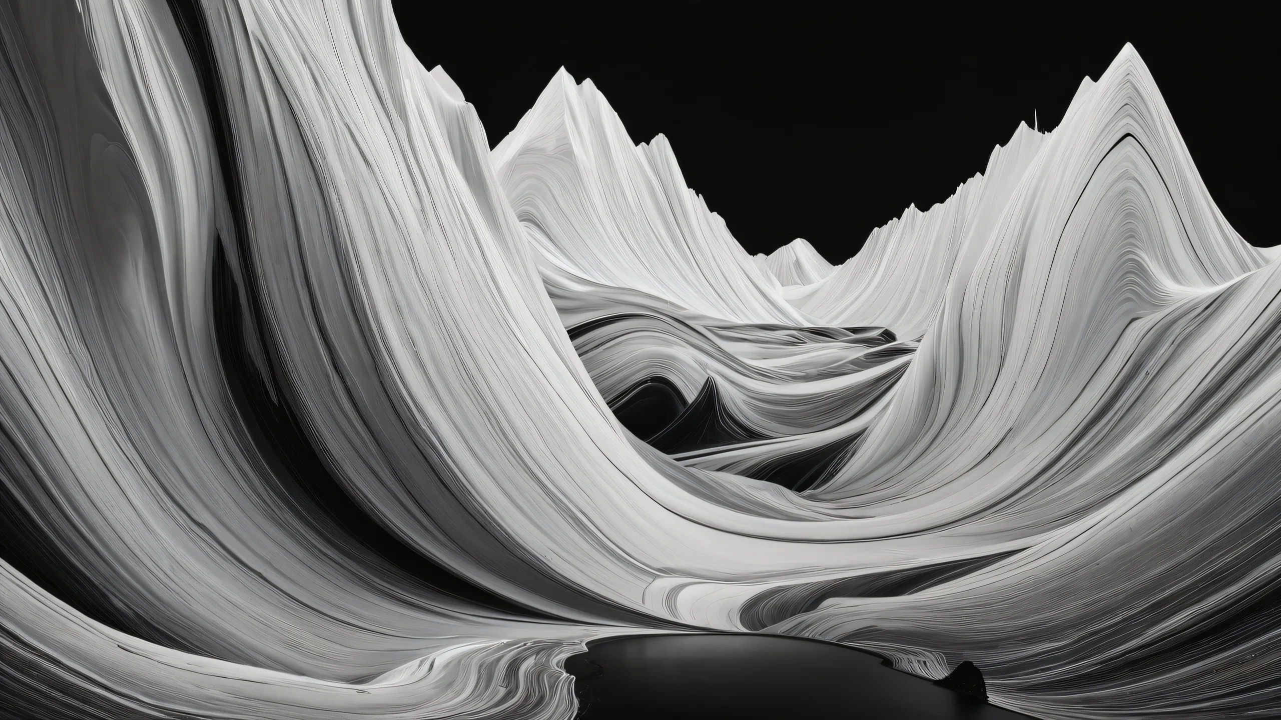 A serene and majestic desktop background featuring a vast pure void with striking contrast and luminescent accents, perfect for your Desktop/PC.