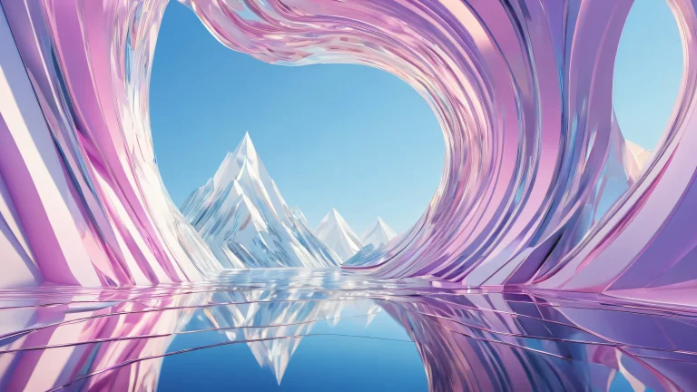 A stunning desktop image of an iconic, pure void with radiant colors and geometric shapes on a desktop/PC.