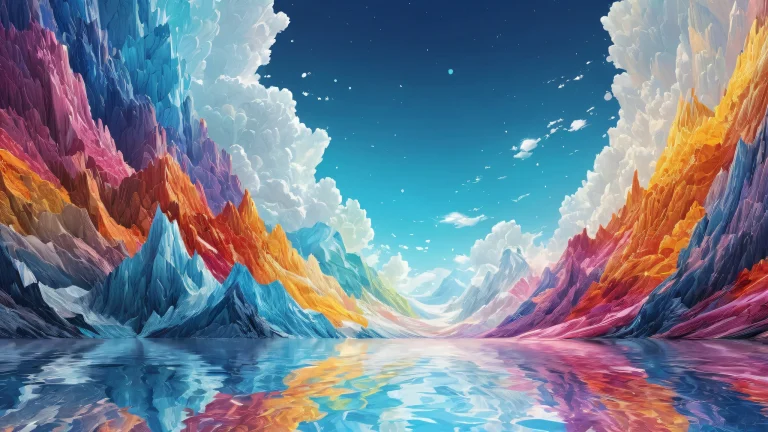 A stunning desktop image of a pure void with radiant colors and reflections on a Desktop/PC.