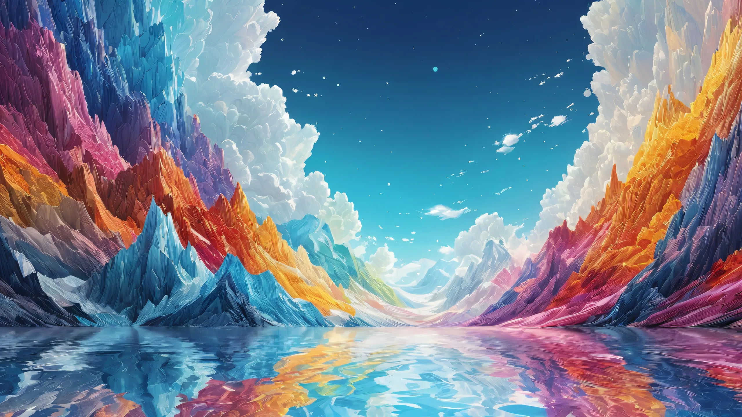 A stunning desktop image of a pure void with radiant colors and reflections on a Desktop/PC.