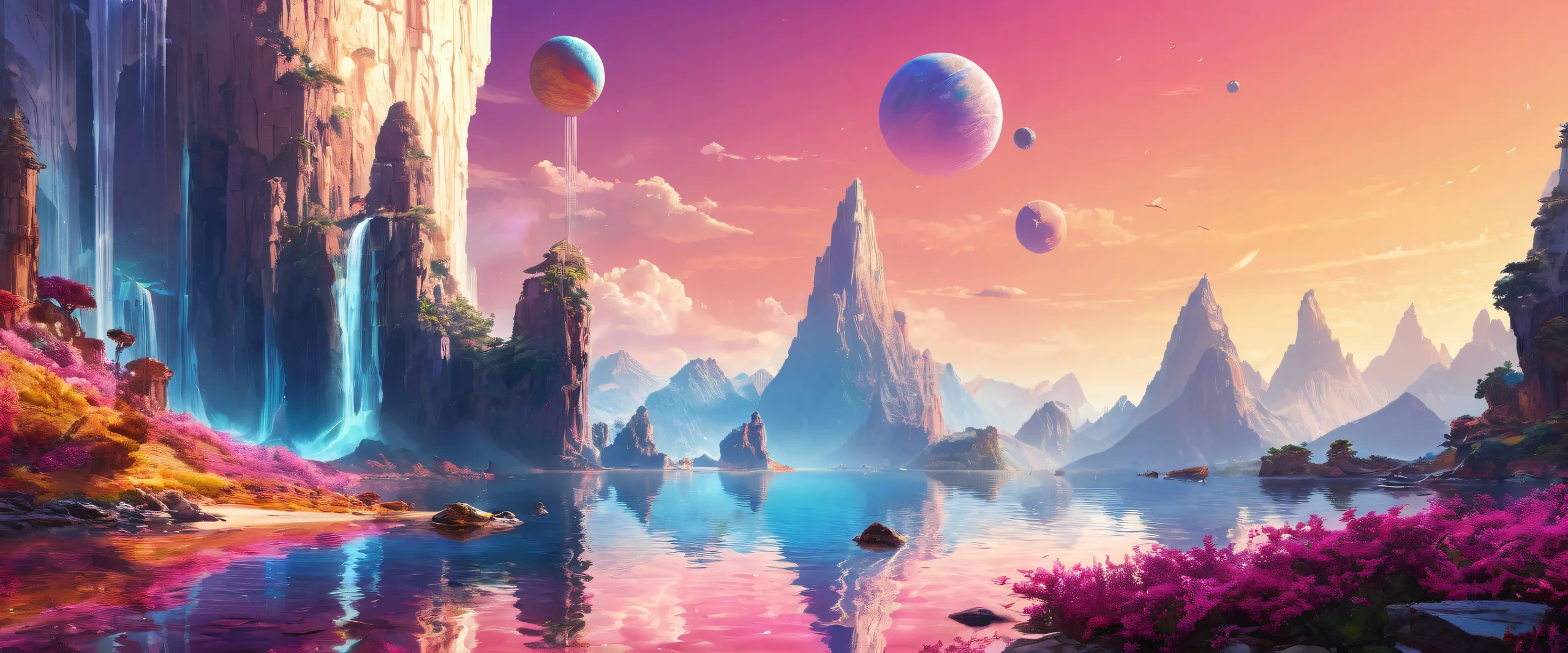 A stunning digital art desktop wallpaper featuring a perfectly clean vast pure void for contemplation on Desktop/PC.