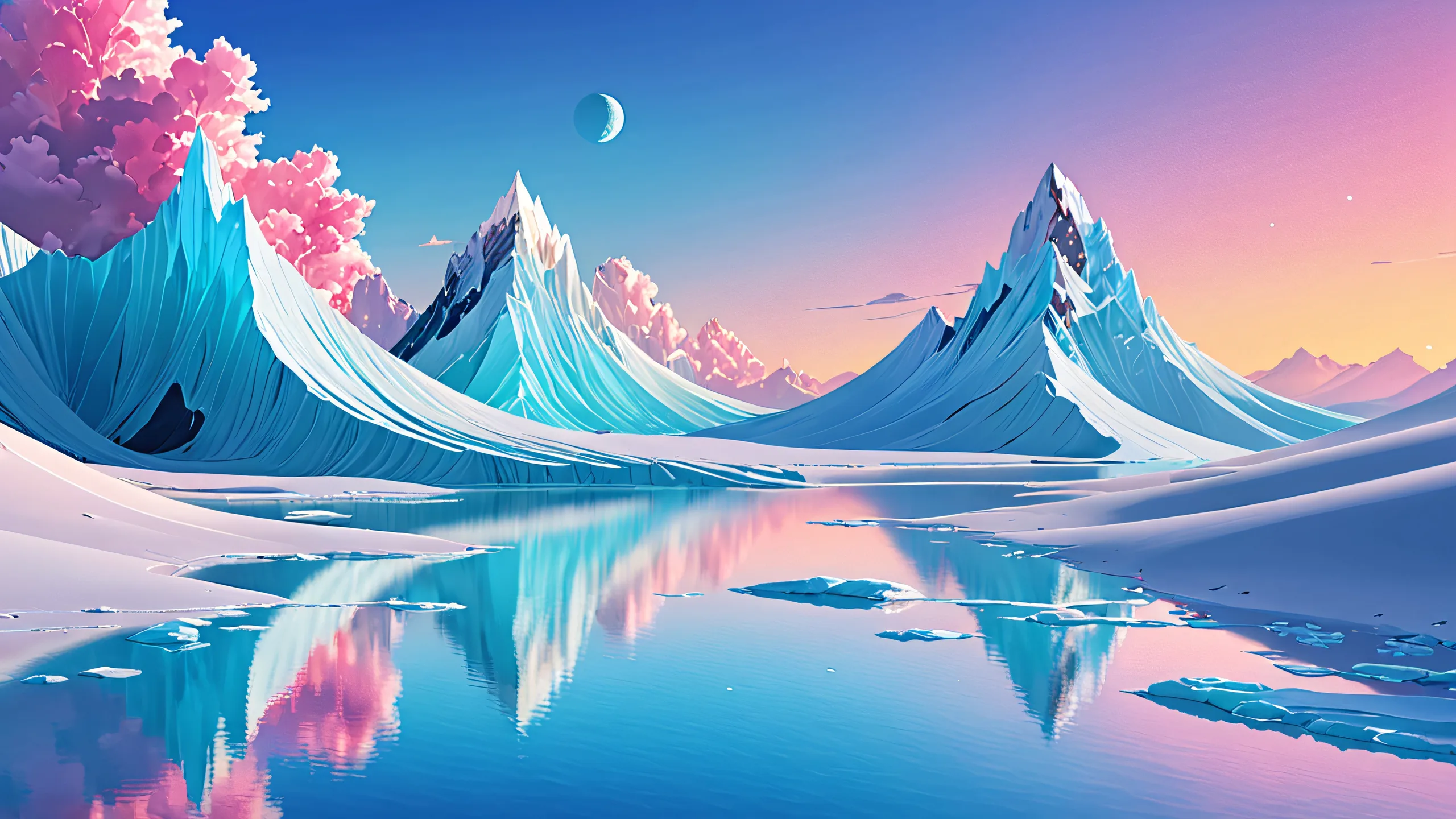 Minimal desktop background featuring a stunning void with radiant lighting and brilliant colors for PC or Mac