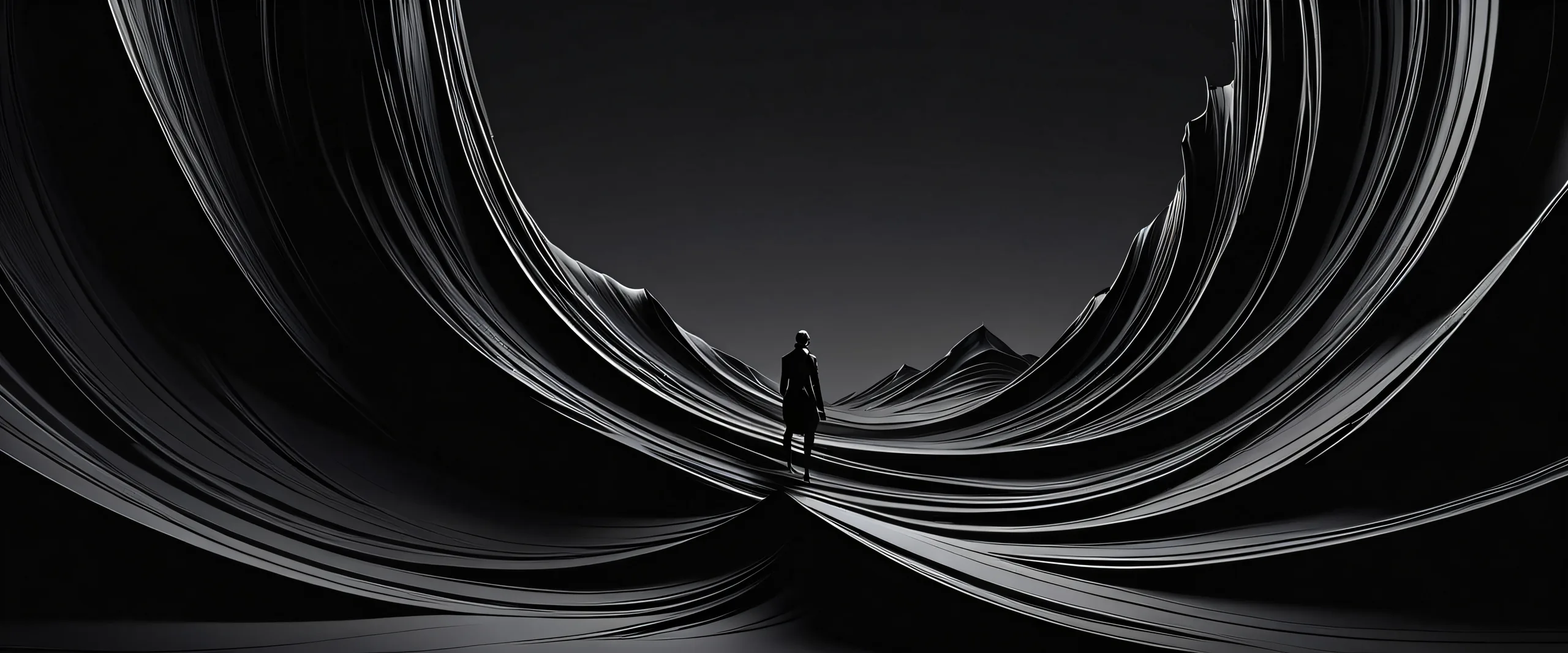 4K Ethereal Void Dynamics Desktop Background Abstract desktop wallpaper featuring a serene void with figures in deep space. Suitable for PC or Desktop.