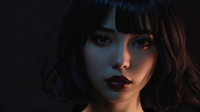 A stunning digital art piece of a girl amidst a vast pure void, perfect for your desktop/PC.