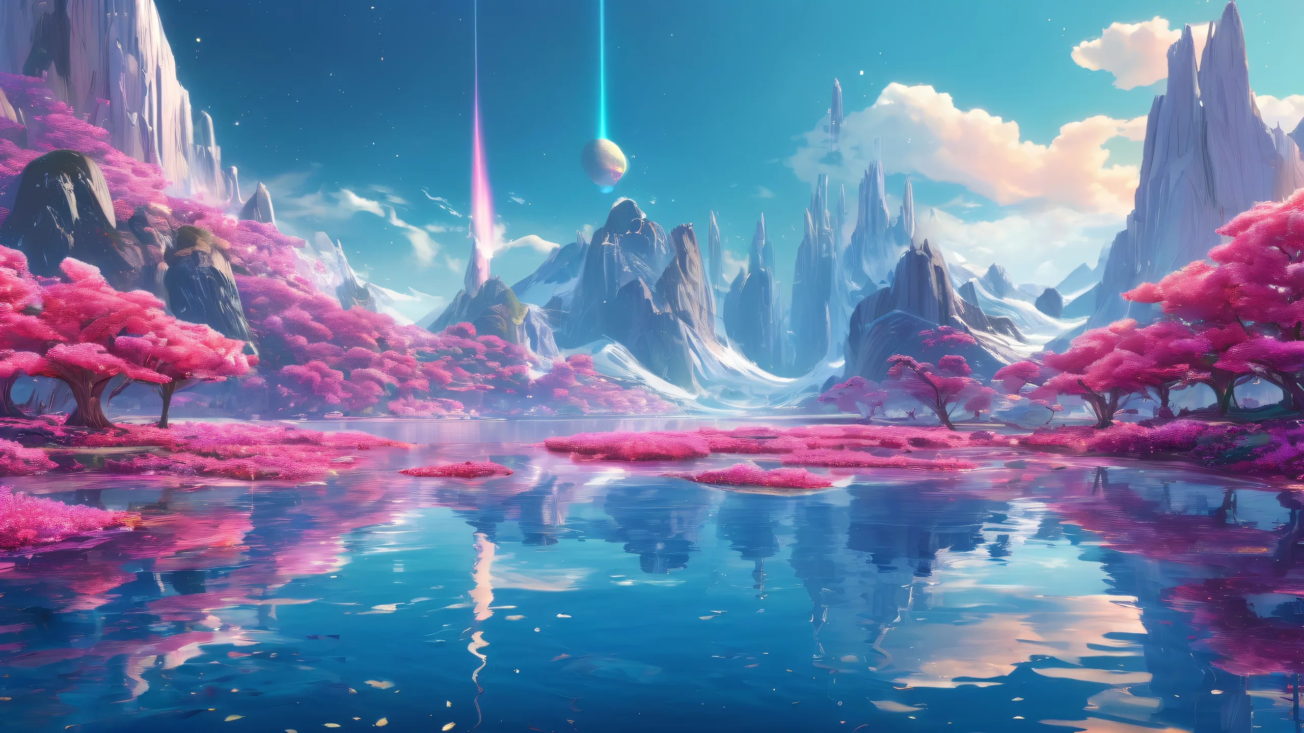 Centered void desktop for PC or Mac with perfect depth of field and radiant colors.