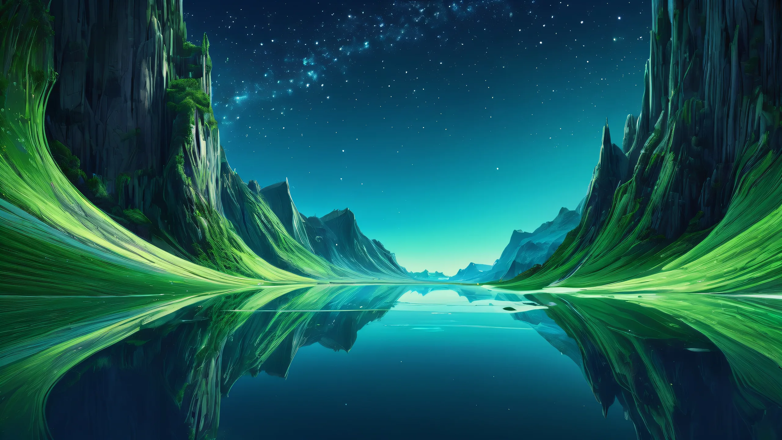 Stunning Ethereal Void Escapes Wallpaper A breathtaking desktop wallpaper featuring a centered pure void with ethereal lighting and pristine clarity on Desktop/PC.