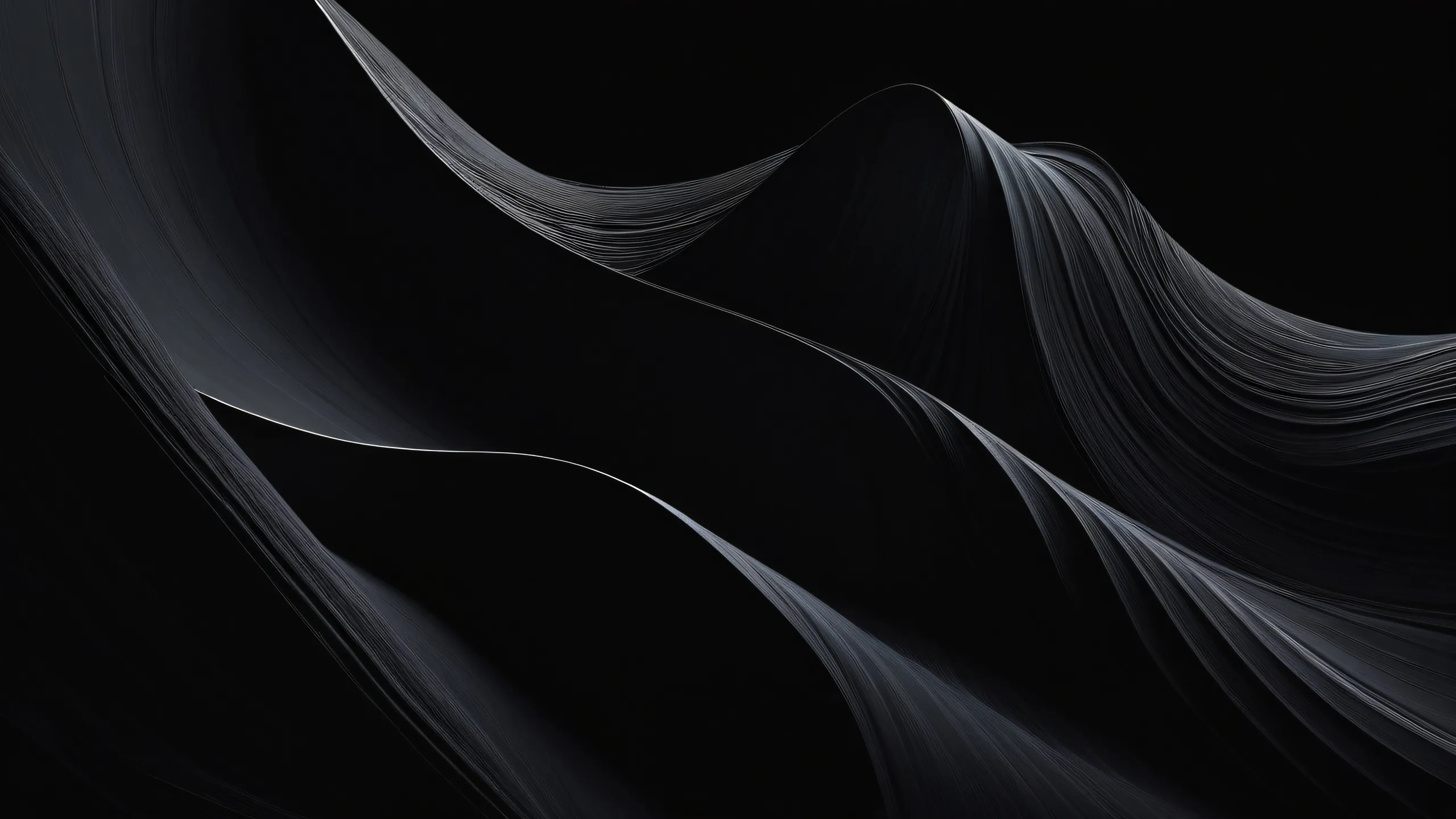 A stunning monochromatic desktop background featuring a vast void with perfect blacks and crisp contrast, ideal for dark mode enthusiasts.