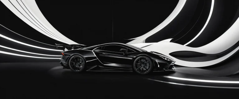 Breathtaking monochrome desktop wallpaper of a vast void with deep blacks and luminescent accents for Desktop/PC use.