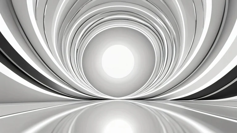 Centered focus on a vast pure void desktop for PC or Desktop, featuring extreme depth of field and radiant colors.