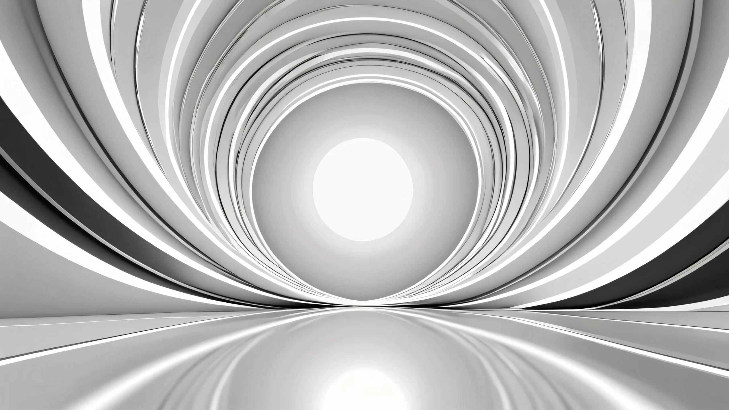 Centered focus on a vast pure void desktop for PC or Desktop, featuring extreme depth of field and radiant colors.