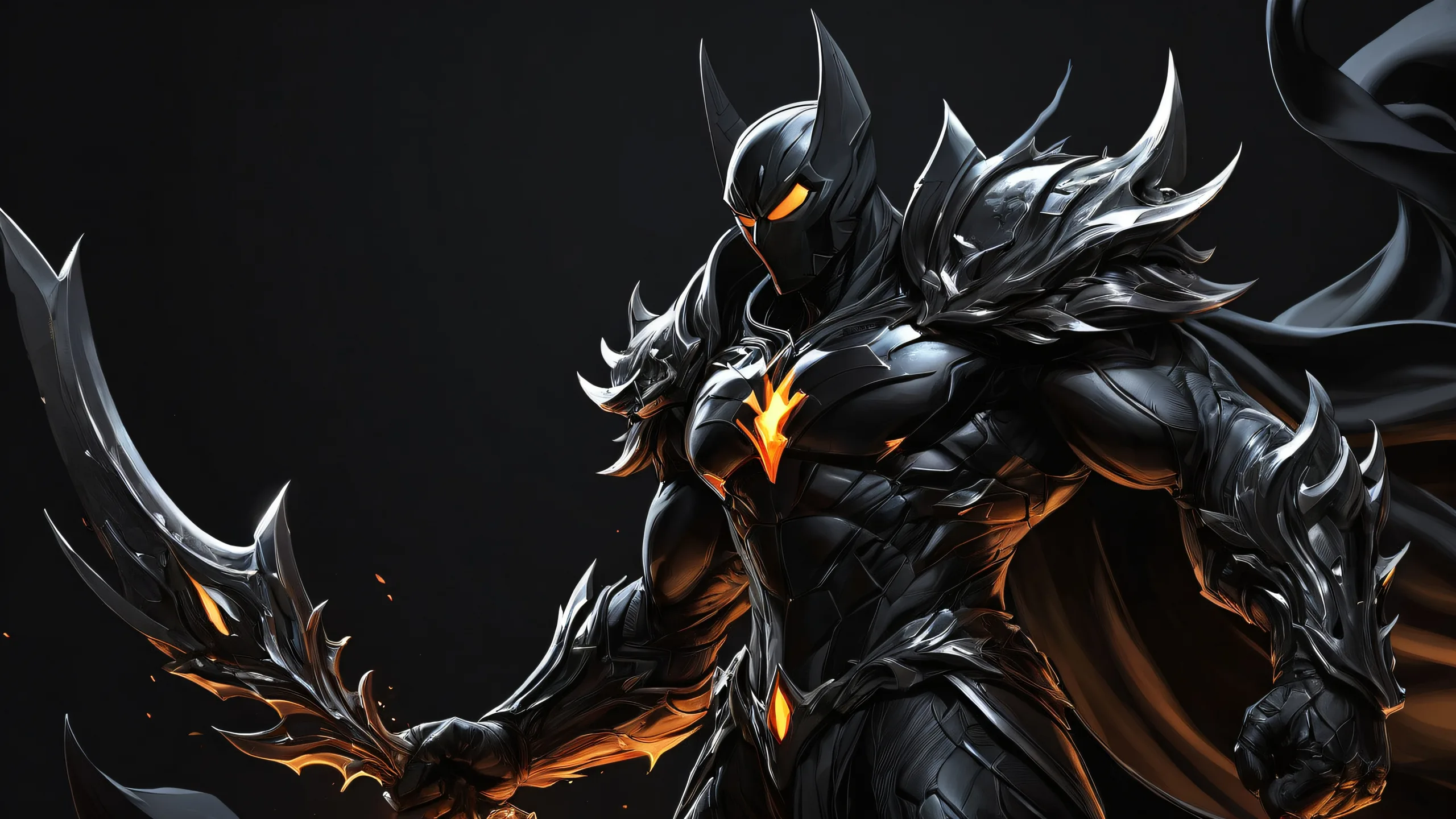 Epic Ethereal Void Majesty Desktop Wallpapergeeignet für PC oder Desktop Minimalist desktop background featuring a stunning void with sleek dark mode aesthetic and luminescent accents, suitable for PC or Desktop.